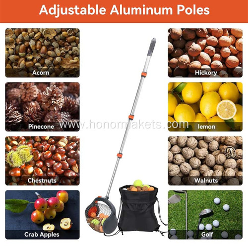 Hot sale Garden Rolling Nut Gatherer Nut Picker Side Opening Foot-Operated Release Ball Picker Roller nut collector
